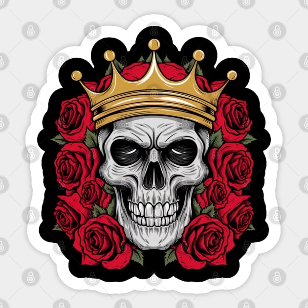 Floral Skull: Beauty and Darkness in Harmony Sticker by Steve